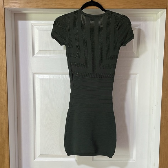 French Connection Women’s Dress Bodycon Short Sleeve Knit Stretch Green Size 2 - Picture 3 of 14